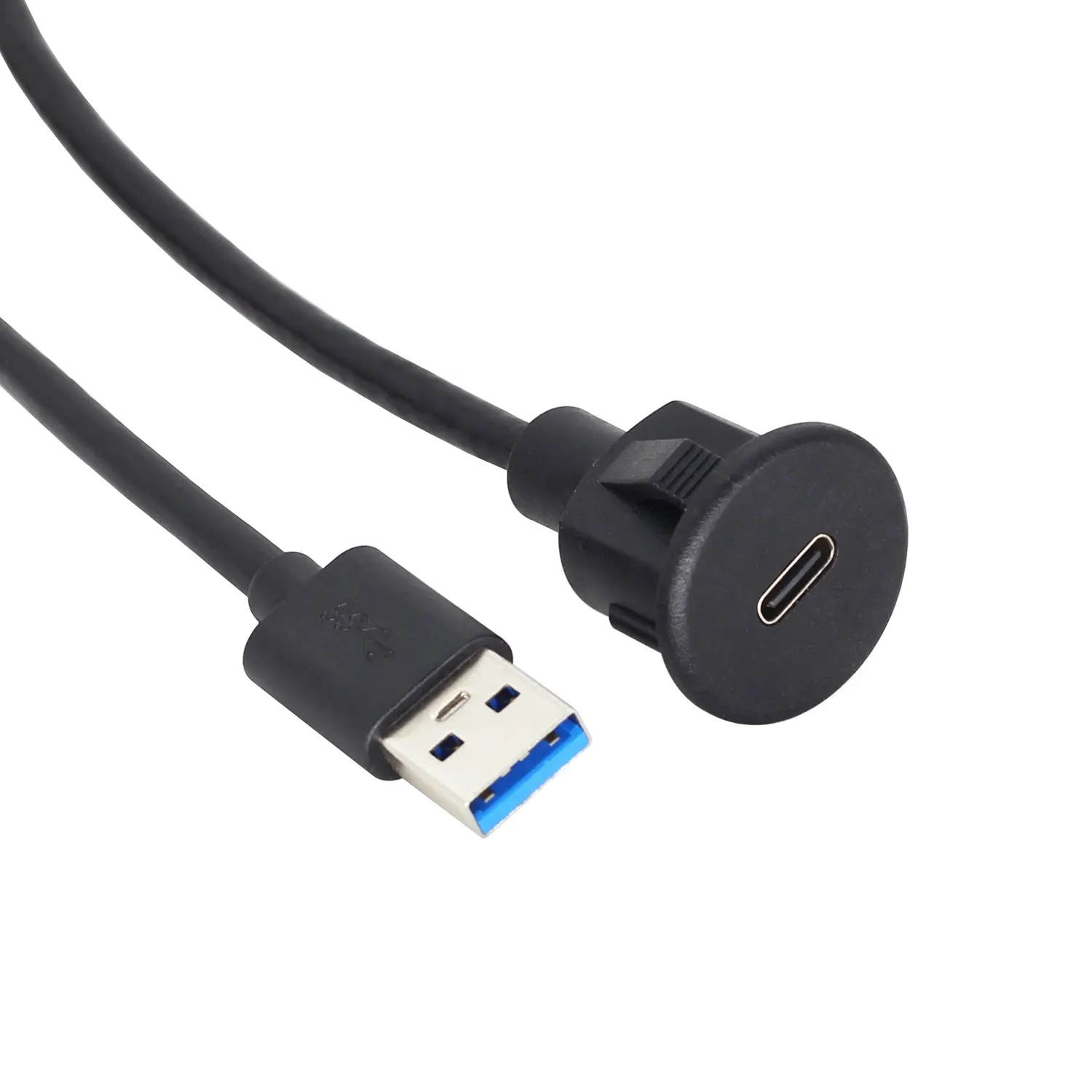 पैनल माउंट यूएसबी एक पुरुष सी महिला केबल USB-C फ्लश माउंट करने के लिए विस्तार केबल कार के डेश डेस्क फर्नीचर चार्जर पोर्ट