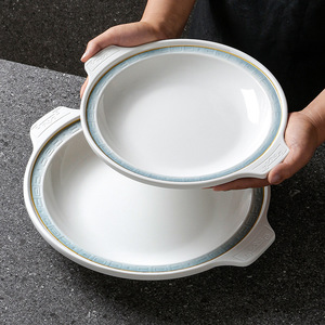 Xiangyuan <b>melamine</b> tableware for restaurants, including imitation porcelain crayfish dishes, commercial soup <b>plates</b>, deep-set - Product Image 1