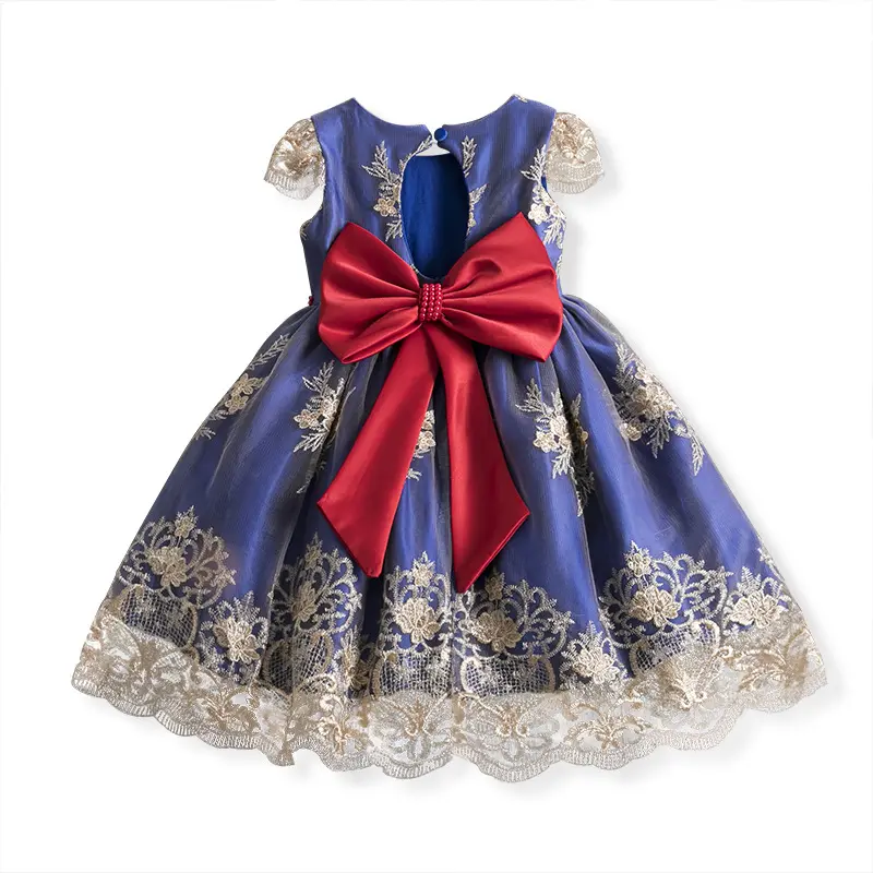 Schönes Pompadour-Prinzessenkleid Kindergarten-Aufführung Mädchenkleid Halloween Neujahr besticktes Kleid