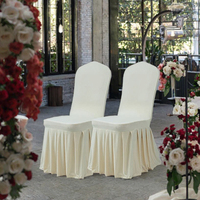 Housses de chaise de salle à manger Dimatic pour mariage, lot de 2 housses extensibles Parsons avec jupe, super ajustées, en polyester lavable, protection de siège