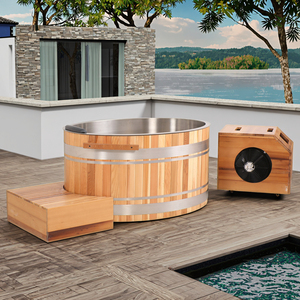 Baignoire de plongée froide pour athlètes en acier inoxydable 304, couleur <span class=keywords><strong>bois</strong></span>, autoportante, avec refroidisseur et filtre - Product Image 1