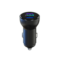Cargador de carga súper rápida para coche de 100W + PD30W, adaptador para encendedor de cigarrillos, enchufe, pantalla Digital de Metal, carga Flash USB tipo C
