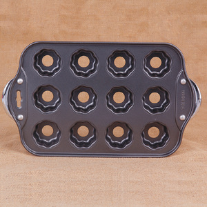 Mini Muffin Pan 12-Cavity Flower Shape Nonstick Baking Mold For Cake Tart Coffee Cake - Product Image 1