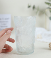 Gobelet en verre réutilisable de haute qualité, luxueux, classique nordique, transparent, givré, écologique, 352 ml, pour la maison, les fêtes, les restaurants