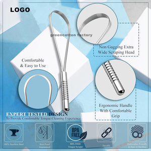 कस्टम लोगो स्टेनलेस जीभ स्क्रैपर साफ-सफाई के लिए वयस्कों के बच्चों के लिए खराब सांस उपचार - Product Image 2