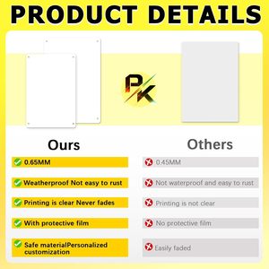 Targhe in Metallo per Sublimazione 10x14 Pollici, Targhe in Metallo Bianco Vuote 0,65mm, Targhe in Alluminio per Parcheggi, Giardini e Pubblicità - Product Image 4