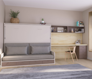 <span class=keywords><strong>Cama</strong></span> Plegable Moderna Hecha a Medida con Escritorio y Armarios de Almacenamiento - Product Image 5