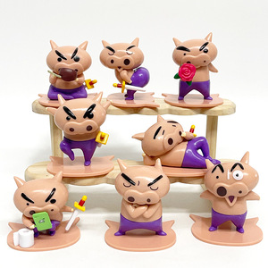 8 unids/set lindo Crayon <span class=keywords><strong>Shin</strong></span>-<span class=keywords><strong>Chan</strong></span> Buriburizaemon Anime figura película Teatro serie juguete muñeca regalo para niños juguetes 6 ~ 9cm - Product Image 1