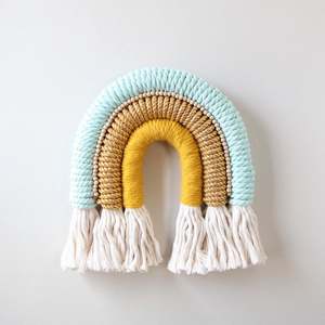 Beautifully Handmade Fiber Art Rainbow "Minty Fresh" - Product Image 1