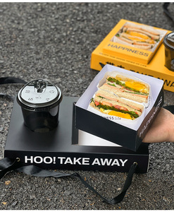 Hot Bán Tùy Chỉnh In Takeaway Để Đi Pho Mát Eggdrop Giấy Hộp Bánh Sandwich Hàn Quốc Trứng Thả Bánh Sandwich Giấy Bao Bì - Product Image 4