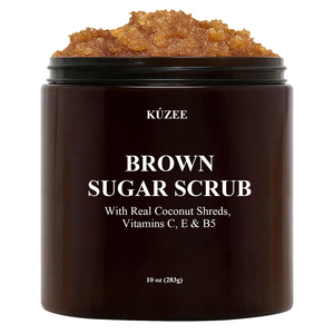 <span class=keywords><strong>Gommage</strong></span> corporel au sucre brun hydratant et exfoliant pour le visage, les mains et les pieds, combat l'acné, les ridules et les rides, avec des éclats de noix de coco et des vitamines C - Product Image 1