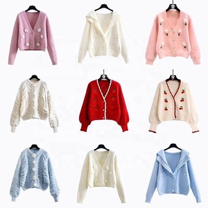 Nouveau cardigan en jacquard tricoté pour <span class=keywords><strong>femme</strong></span>, printemps/automne, décontracté, à simple boutonnage, fin, avec longue nœud, longueur hiver - Product Image 4