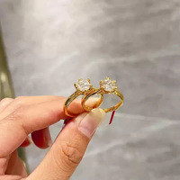 Nouvelle bague en or AU750, or jaune véritable, bague en moissanite, or fin 18 carats, bijoux personnalisés pour alliance