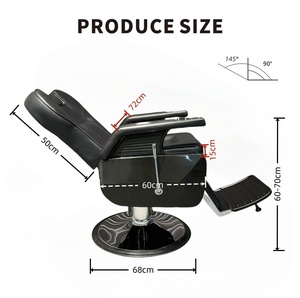 Sedia da Parrucchiere Nera Moderna Poggiapiedi Nero Reclinabile Robusta Confortevole ed Elegante Sedia da <span class=keywords><strong>Barbiere</strong></span> per Salone di Bellezza - Product Image 2