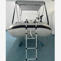 Bateau gonflable de plancher en aluminium de couleur grise de 3.3m 3.6m 3.8m pour 4-6 personnes pour le bateau à rames de voyage de rivière de lac et de mer au large