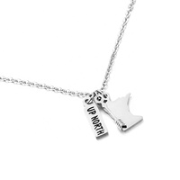 Yiwu Aceon Velle acier inoxydable Multi Mini charme personnalisé état flèche vers le haut nord texte barre Guide Direction collier