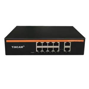 Interruttore TiNCAM Smart Gigabit Poe 8*100M Poe 2 * Gigabit Uplink fibra Ethernet Switch per la casa IEEE802.3AT/AF