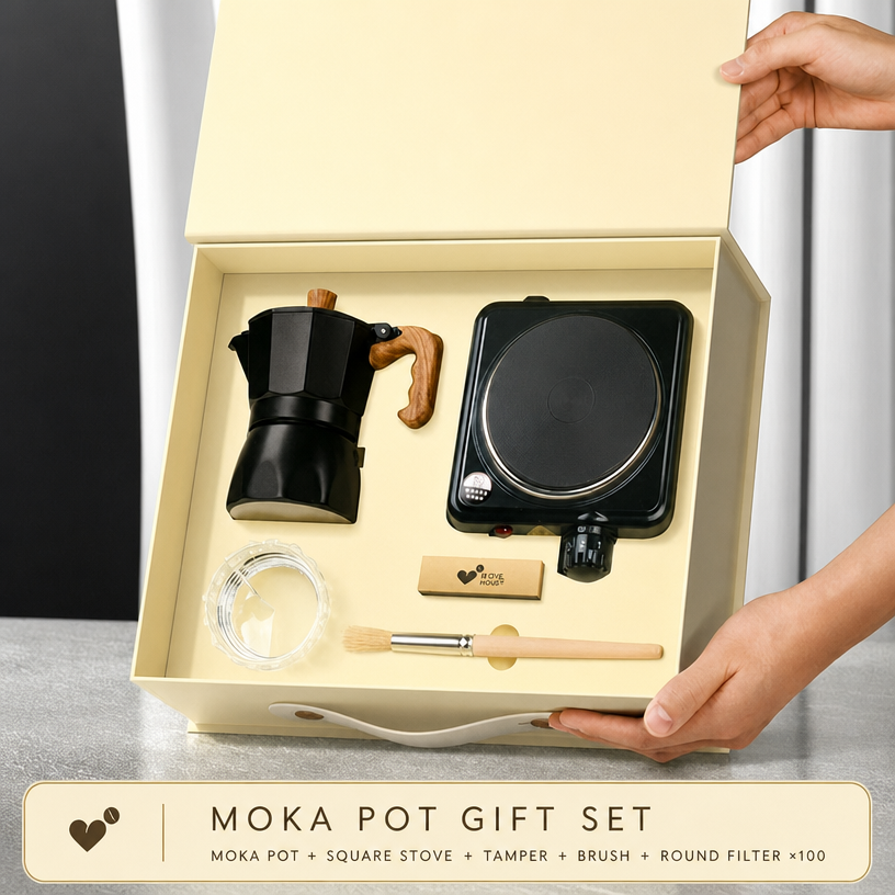 Black 5-piece set, dual-valve version (with stove)