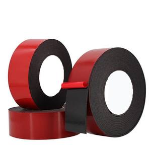 Nastri Biadesivi in Schiuma PE, Nastro Adesivo in Schiuma Forte per Montaggio e Fissaggio, Adesivo ad Alta Resistenza con Pellicola Rossa e Adesivo Nero - Product Image 1