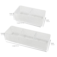 Caja de Almacenamiento de Cristal Transparente, Tamaños S y L, Multi-compartimentos, 100% PS, para Uso en el Hogar, Sala de Estar y Baño, Gran Venta