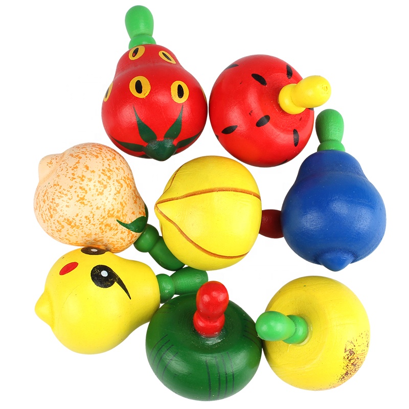 2022 Yicheng Новинка, популярная недорогая забавная игрушка с гироскопом, деревянные спиннинговые топы, красочные фрукты, гироскоп, игрушка для детей