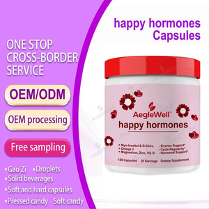 Aeglewell Happy <span class=keywords><strong>Hormones</strong></span>, 120 капсул, мио-инозитол, D-хиро-инозитол, для регулирования овуляции, гормонального баланса, 30 порций - Product Image 2