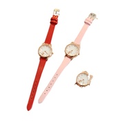 Nouvelle Arrivée Montre Femme à Quartz Analogique avec Adorable Motif Petit Chat, et Son Bracelet Étoile et Lune Tendance pour Étudiantes