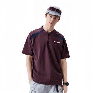 T-shirt Sportiva Oversize da Uomo Estiva con Protezione Solare, <span class=keywords><strong>Sottile</strong></span>, Fresca e Ampia, a Mezza Catena, Bicolore, ad Asciugatura Rapida, per Attività all'Aperto - Product Image 3