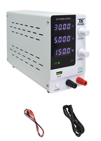 Alimentation CC variable intelligente 30V 5A pour réparation de téléphones, source d'alimentation de laboratoire à commutation 4 chiffres avec USB et mémoire de coupure de courant