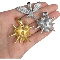 Bijoux d'usine en gros bon marché uni antirouille en acier inoxydable pendentif animal hip hop aigle pour hommes