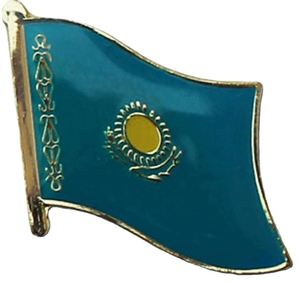 Kazakhstan Flag Badge Zinc Alloy <b>Pin</b> for Clothes Decoration Soft Enamel Process <b>Metal</b> Crafts - Product Image 1