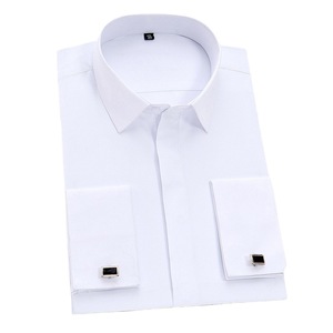 <span class=keywords><strong>Camicia</strong></span> <span class=keywords><strong>da</strong></span> Uomo Stile Francese Slim-Fit a Maniche Lunghe Bianca 100% Cotone Antipiega Senza Bisogno di Stiratura per <span class=keywords><strong>Sposo</strong></span> - Product Image 1