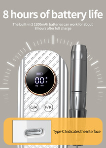 Furadeira de Unhas Profissional de Luxo Portátil de Baixo Ruído 50W Alta Potência 35K Velocidade Ajustável Silenciosa Ergonômica para Salão e Casa OEM - Product Image 4