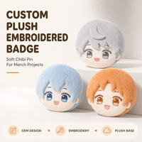 Badge brodé en peluche en gros, personnalisé avec personnage de dessin animé, patch en tissu doux, logo appliqué, cadeau promotionnel OEM ODM