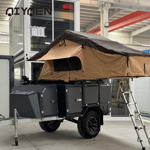 Remolque Camper Deslizable de Lujo con Cama Personalizada, Carpa de Techo Todoterreno de Aluminio para Viajes, Aire Acondicionado, 2 Personas, Suspensión <span class=keywords><strong>Independiente</strong></span> - Product Image 4