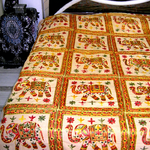 FUNDA DE CAMA INDIA CAMA TAPIZ DE CAMA TIRO Trabajo étnico de la India - Product Image 1