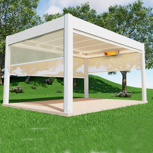 <span class=keywords><strong>Pergola</strong></span> électrique en aluminium bioclimatique télécommandée <span class=keywords><strong>2x3</strong></span> 3x3m 3x4 3x5 5x4 3 m x 6m avec côtés persiennes blanches - Product Image 3