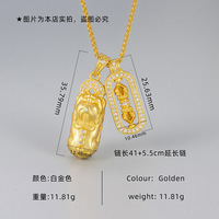 Collier pendentif Pixiu Vajra de style chinois pour femmes, en laiton plaqué or, avec breloque en filigrane, vente en gros, personnalisable