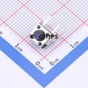 TSD020A06026A Tactile Switch Bent Lead Through Hole-4P,6x6mm Switch Round Button 2.6N Right Angle Insert 6mm - Product Image 1
