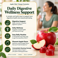 Complément alimentaire en gommes au vinaigre de cidre de pomme pour la santé digestive des adultes, marque privée, détoxifiant pour le foie