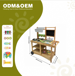 Kiosque de <span class=keywords><strong>cuisine</strong></span> d'extérieur à deux roues pour enfants, jouet d'imitation fait main, simulation de jeu de rôle 2026 - Product Image 1