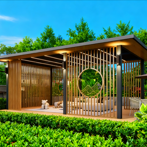 Pérgola <span class=keywords><strong>de</strong></span> Aluminio <span class=keywords><strong>para</strong></span> Exteriores Personalizable, Retráctil y Motorizada, Bioclimática con Accesorio LED Opcional - Product Image 1