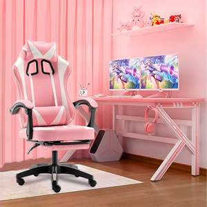Hochwertige rosa Gaming Stuhl <span class=keywords><strong>Massage</strong></span> faltbare Eigenschaften Liegende niedrige billige Nylon basis PC Bürostuhl Mädchen Beliebte <span class=keywords><strong>Pakistan</strong></span> - Product Image 4