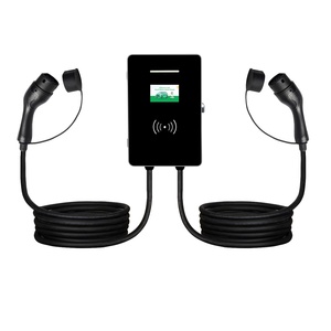 Nouvelle borne de recharge murale pour véhicules électriques, double prise AC 22KW/44KW, entrée 380V, normes européennes et nationales Type 1/2, noire - Product Image 2