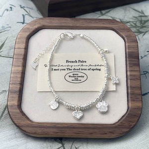 Bracelet porte-bonheur en argent pur 999 pour femmes, forme papillon, à porter au quotidien, bijoux perlés faits à la main, Design élégant - Product Image 4