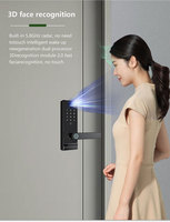 Cerradura Inteligente Biométrica con Reconocimiento Facial Tuya TTlock, Control por Aplicación en la Nube, Aleación de Aluminio, Puerta de Aluminio, Más Vendida