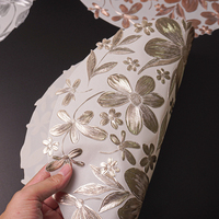 Napperons ronds en vinyle PVC métallisé à motif floral ajouré pour mariages et fêtes |   Nappe de table pour centre de table, pour la décoration de la maison