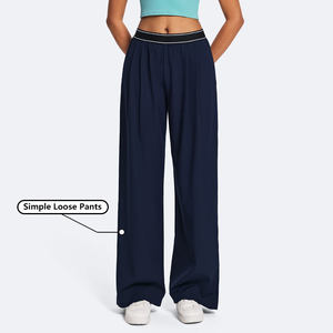 Pantalon large élastique pour femme, décontracté et sportif, coupe ample, avec poches, personnalisable avec logo - Product Image 2