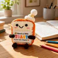 Décoration de toast au crochet faite à la main avec message d'encouragement, carte de soutien positive pour cadeau ou bureau