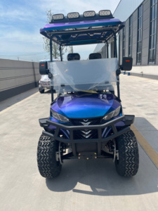 Nouvelle voiturette de <span class=keywords><strong>golf</strong></span> électrique tout-terrain quatre places à dégradé bleu, bande lumineuse circulaire, tous les accessoires sont personnalisables - Product Image 1